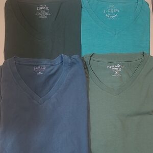 J. Crew Men's V-Neck Shirt Collection - Teal, Blue, Green